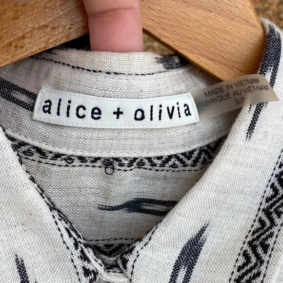 Alice & Olivia Isabelle Shirt linen Dress small - Picture 4 of 9